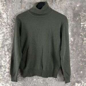 Ralph Lauren Size M Purple Label 100% Cashmere Turtleneck Pullover Sweater Green